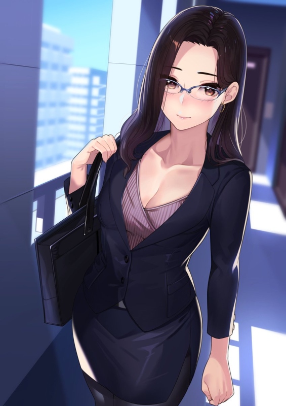 Shy office lady