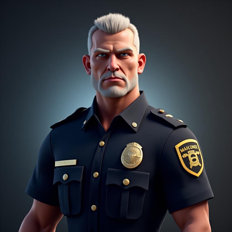 Angry police officer