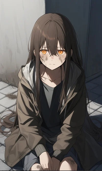 Cornered street girl