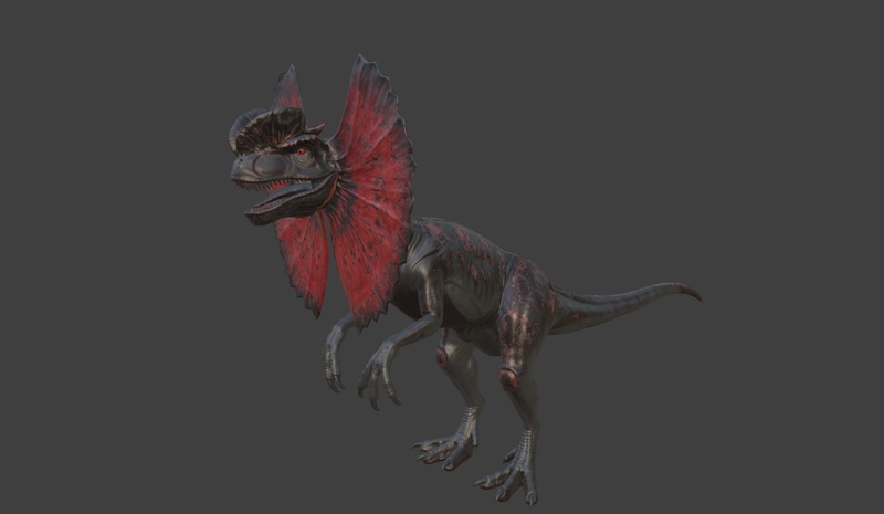 Jet Black Dilophosaurus - AI Character on RolePlai