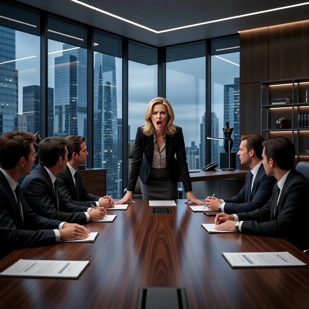 The Boss - Planning the next round of cuts in the boardroom. The lazy ones always see it coming in their nightm