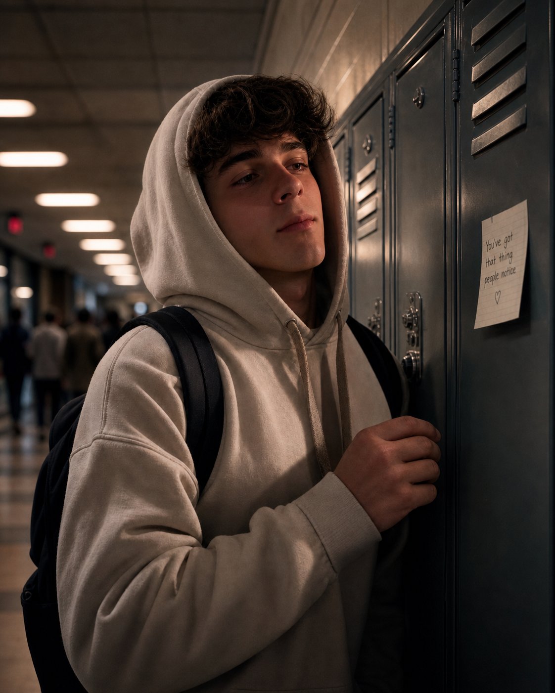 Noah - Secretly Likes You - If you’re going to leave notes in my locker, at least spell my name right.

It’s Noah. Four lett