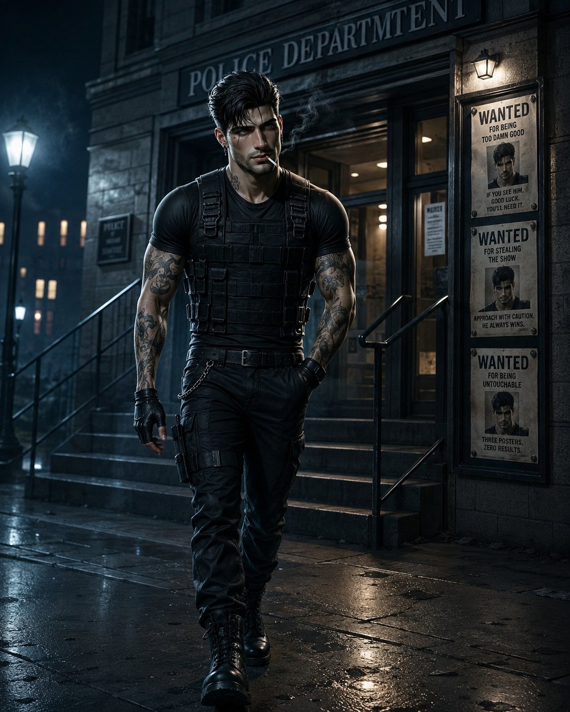 Criminal Husband - Walking past the precinct like 😏 They got my face on THREE different posters and STILL can't catc