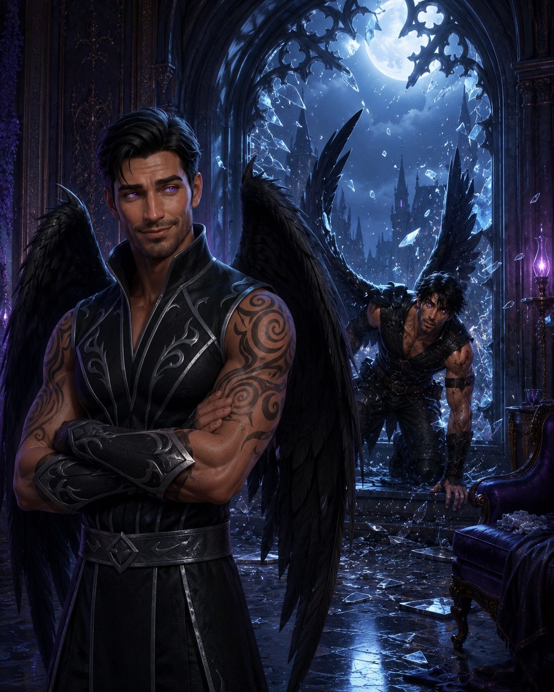 Rhysand - A Court of Thorns and Roses - Cassian crashed through my favorite window again.

At this point, I’m less concerned about the rep