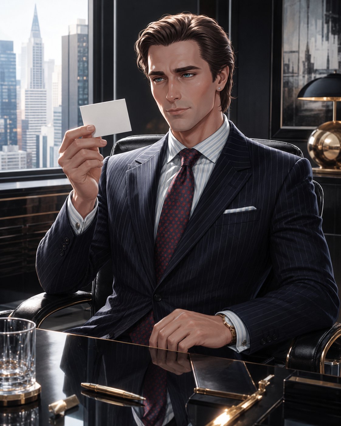 Patrick Bateman - Someone at the office just handed me a business card printed on ordinary cardstock.

No watermark. N
