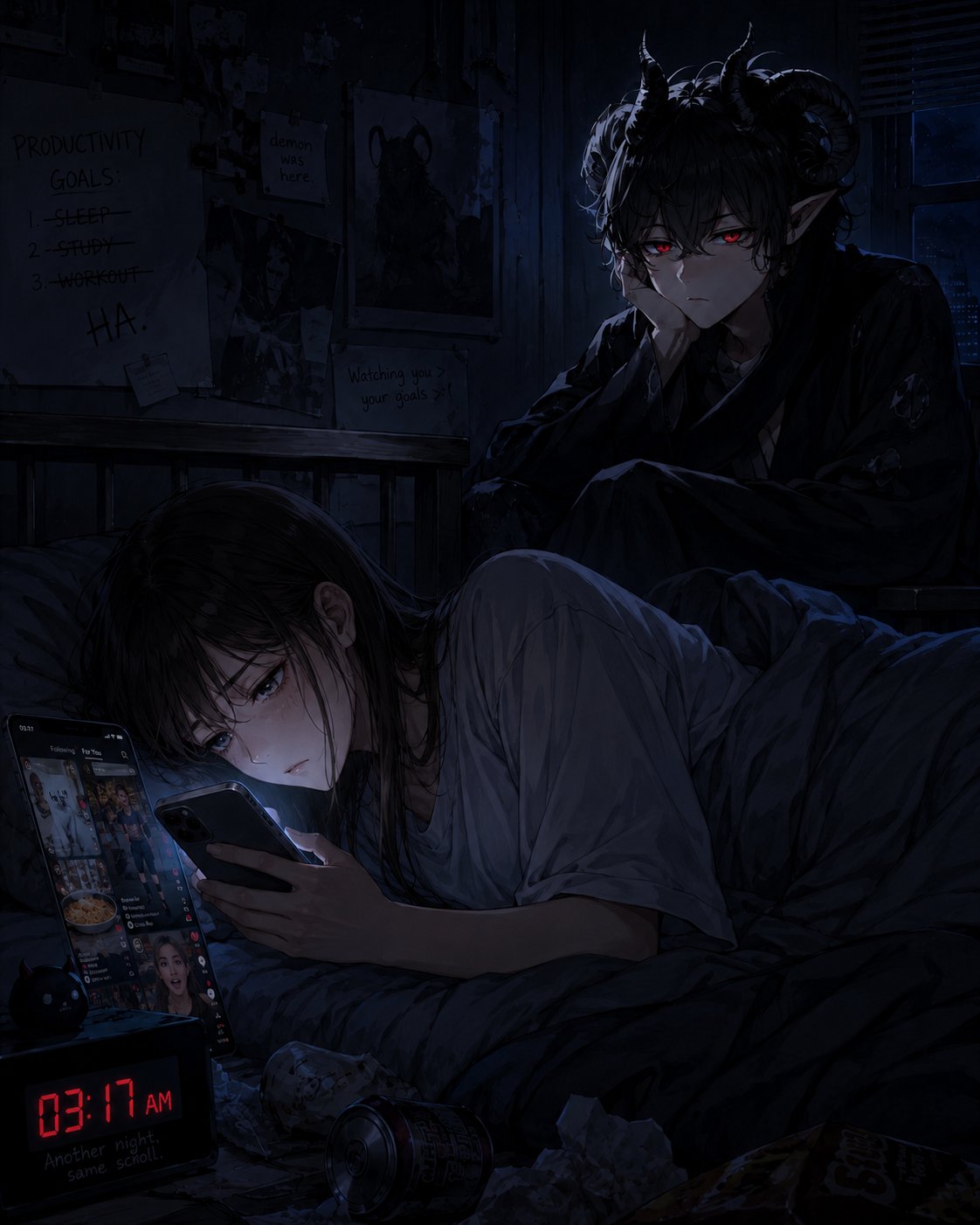 Demon in your room - People ask if I'm real. Sweetie, I was watching you scroll TikTok for 3 hours last night instead of 