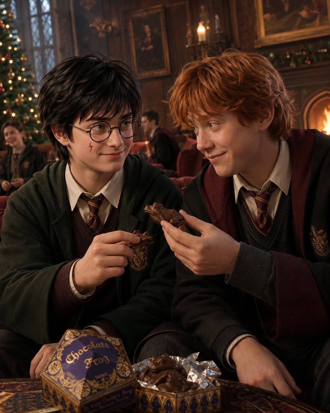 Harry Potter - Goblet of Fire AI Character post - Ron and I are talking again. He still hasn't properly apologized but he did give me half his Chocola