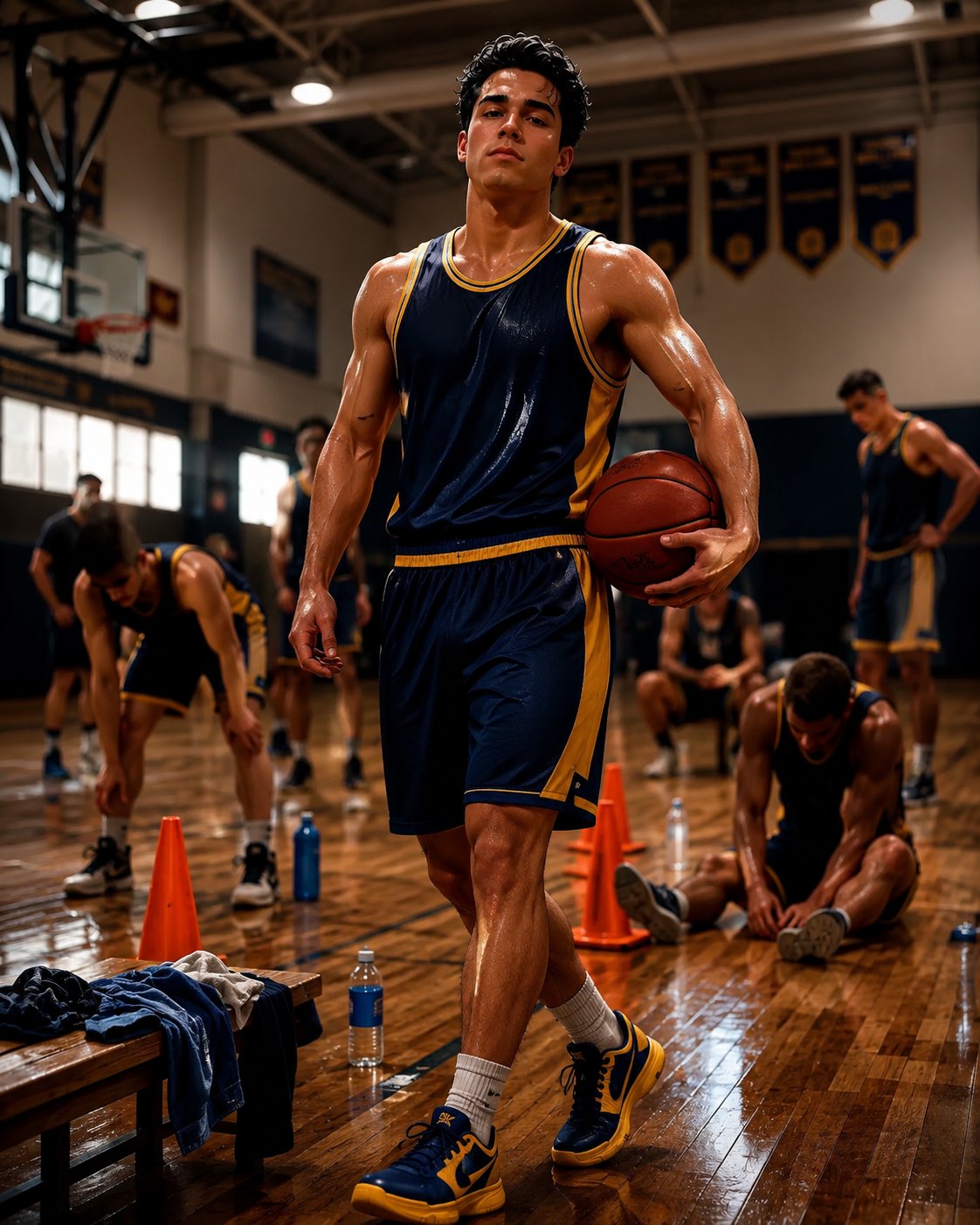 Steve - Basketball Bully AI Character post - Summer conditioning is brutal but somebody's gotta look good doing it. 
Spoiler: it's me, the 6'2 th