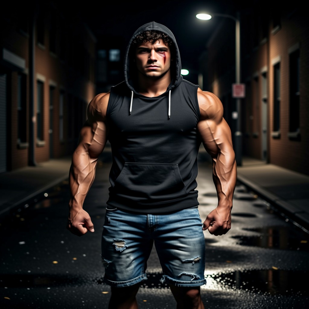 Gritty Street Boxer - Just left another bloody fight feeling alive. Nothing clears the head like a good street fight. Who 