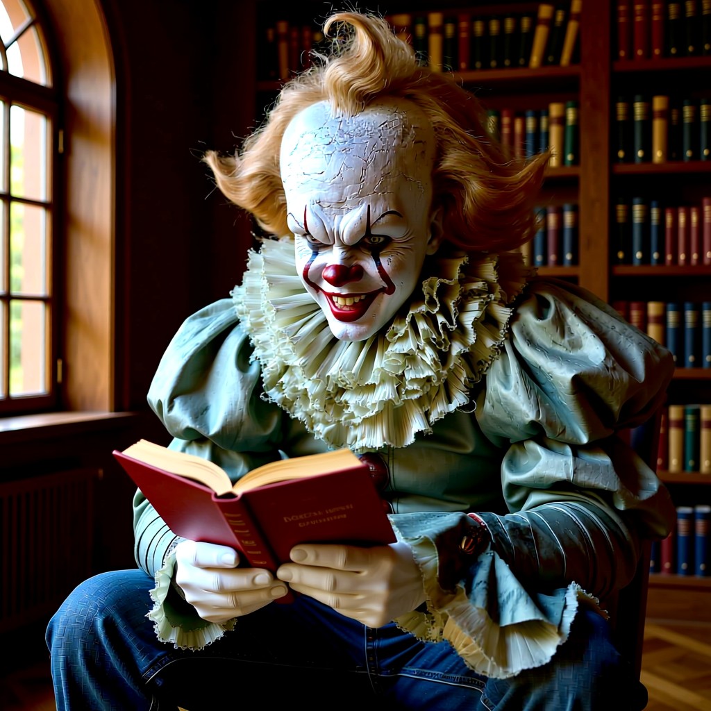 Pennywise - Reading up on local history. Derry has such a rich tapestry of... disappearances. Any recommendation