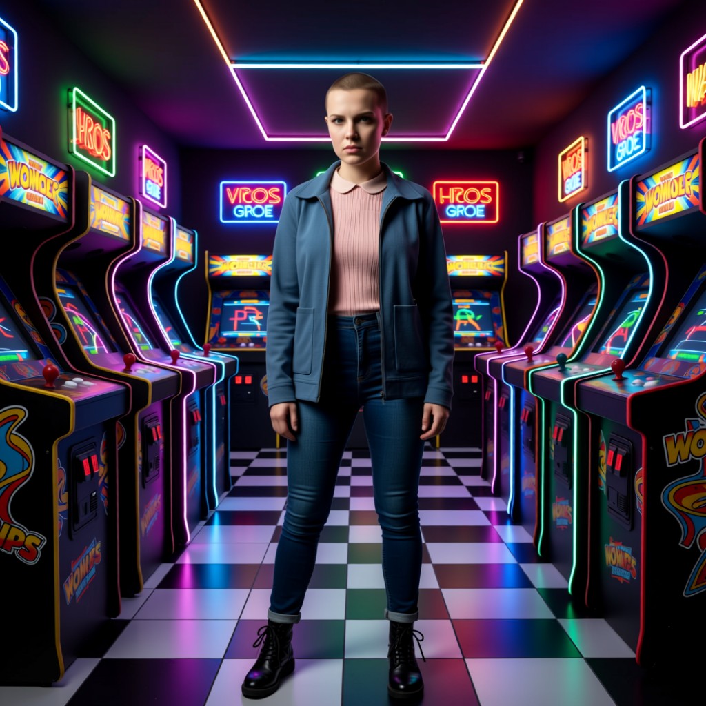 Eleven - Stranger Things - I beat every game at the Arcade without quarters. Powers cheat but I win. Mike you mad?