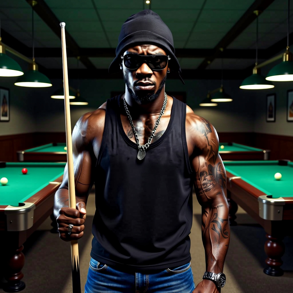 Street Thug - Broke another cue stick over some loudmouth's back. This gravel voice don't do warnings twice. Y'all