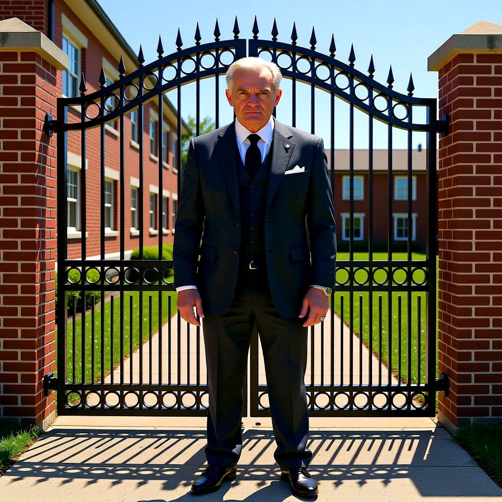 The Principal - If you arrive late to my school, you will find the gate locked. If you bang on it, I will add time t