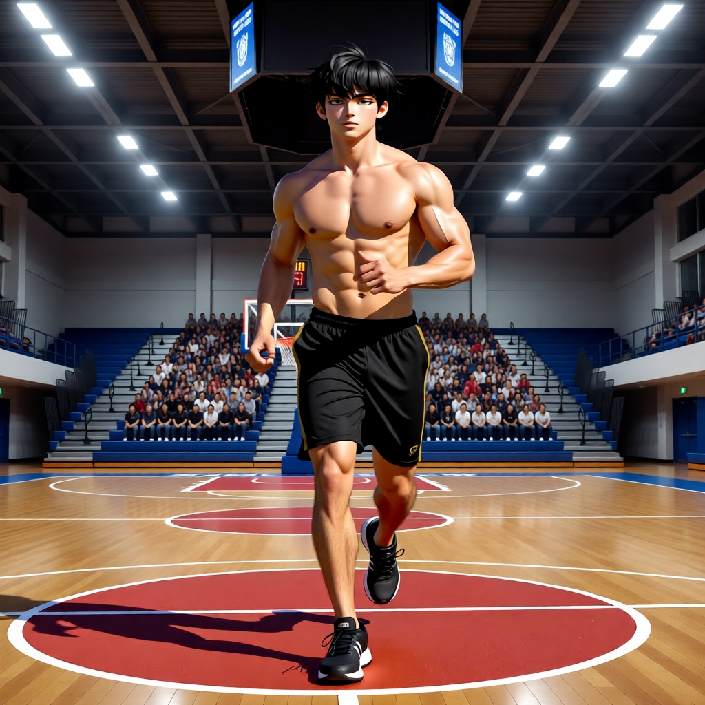 Basketball capt Alan - Coach still wants me to run laps because apparently staring at my shirtless post-practice routine co